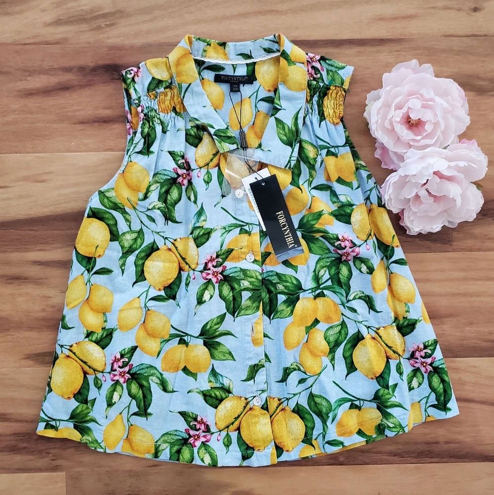 *NWT* For Cynthia Lemon Sleeveless Top
